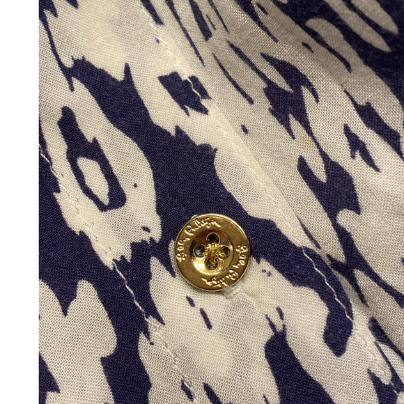 Lilly Pulitzer Sea View Button Down Blouse Shirt Bright Navy‎ Pineapple P… - Picture 8 of 14